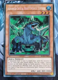 Advanced Crystal Beast Emerald Tortoise - BLCR-EN012 - Secret - 1st Ed - YuGiOh - Image 1