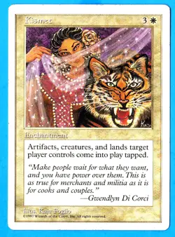 Kismet 1997 MTG 5th Edition White Uncommon Enchantment MP Stasis Deck (A) - Image 1