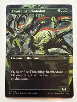 MTG The Lost Caverns of Ixalan Thrashing Brontodon Borderless Foil 0329 NM - Image 1