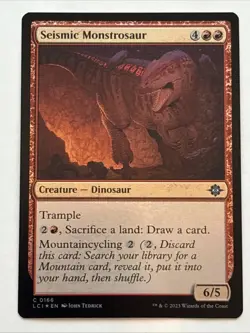 MTG The Lost Caverns of Ixalan Seismic Monstrosaur Foil 0166 NM - Image 1