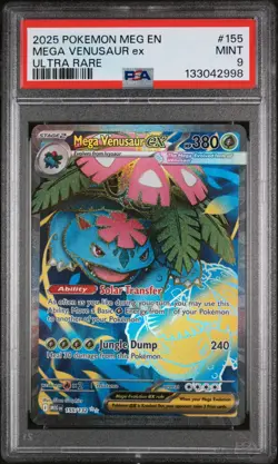 2025 POKEMON MEG EN-MEGA EVOLUTION #155 MEGA VENUSAUR ex ULTRA RARE PSA 9 - Image 1