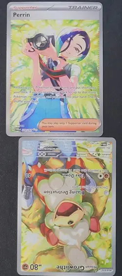 Perrin #220 SIR & Hisuian Growlithe #181 IR Twilight Masquerade Pokemon TCG - Image 1