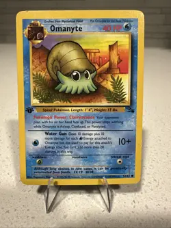 Omanyte First Edition TCG Pokemon Fossil 52/62 (LP) - Image 1