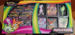 POKEMON TCG MYTHICAL SQUISHY PREMIUM COLLECTION BOX SEALED - DENT ON BOX - Image 1
