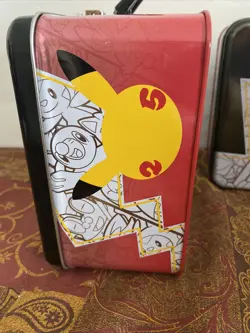 2 EMPTY Pokemon Trading Card Collectible Tin Lunch Box w/ Handle Pikachu 25th A - Image 2