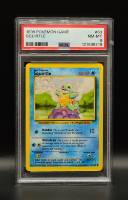Squirtle 1999 Pokemon Unlimited Base Set #63 WOTC PSA 8 Newly Graded - Image 1