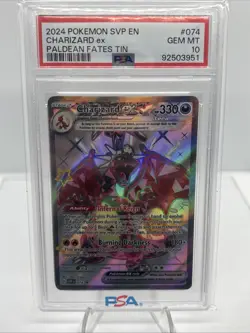 Pokemon 2024 SVP en Charizard EX #074 Paldean Fates PSA 10 - Image 1