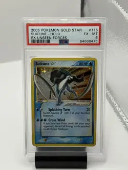 2005 Pokemon Suicune Gold Star EX Unseen Forces 115/115 PSA 6 EX-MT - Image 1