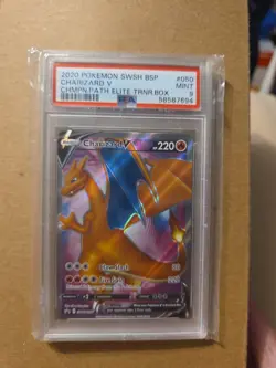 2020 Pokemon SWSH Charizard V #050 Champions Path PSA 9 MINT Black Star Promo - Image 1