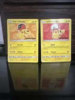 Pokemon Pikachu TCG Ash's Pikachu Rare Card Sun and Moon Promo - Image 1