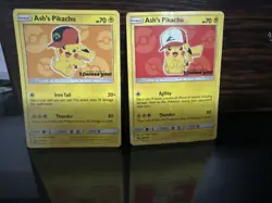 Pokemon Pikachu TCG Ash's Pikachu Rare Card Sun and Moon Promo - Image 3