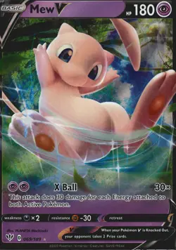 Mew V 069/189 Ultra Rare SWSH03: Darkness Ablaze Pokemon Card NM/LP - Image 1