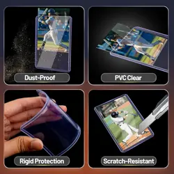 200 Toploads for Cards & Penny 100 Hard Sleeves+100 Soft Sleeves, Clear - Image 2