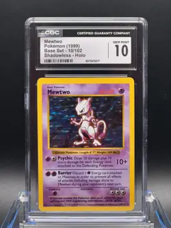 CGC 10 GEM MINT 💎 - Mewtwo 010/102 Base Set (Shadowless) Holo - 1999 Pokemon - Image 1