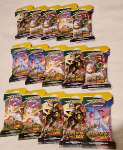 15 x Pokemon Evolving Skies TCG Sleeved Booster Packs Brand New Factory Sealed - Image 1