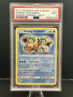 Shining Volcanion 27/73 Holo Rare 2017 Pokemon Sun & Moon Shining Legends PSA 9 - Image 1