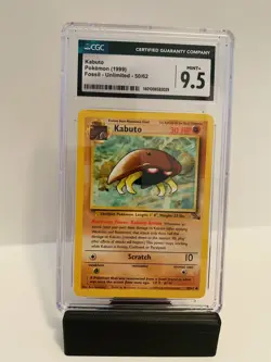 CGC 9.5 Mint + Kabuto Pokemon (1999) Fossil- Unlimited- 50/62 - Image 1