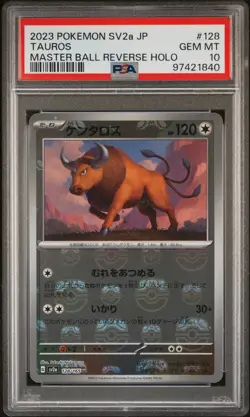 PSA 10 - 2023 Pokemon 151 TAUROS Master Ball Reverse Holo #129 (1840) - Image 1