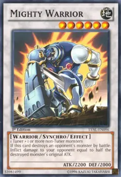 3 x Mighty Warrior - LVAL-EN096 - Common - Unlimited Edition Near Mint, English - Image 1