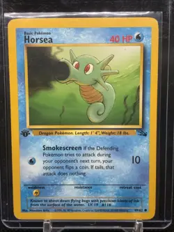 Horsea 1st Edition Fossil Common Pokemon TCG Card 49/62 - Image 1