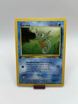 Horsea 49/62 Fossil 1st Edition Common Pokemon Card Vintage - Image 1