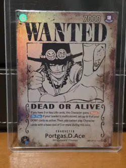 Misprint Portgas.D.Ace [Wanted] OP13-119 SEC One Piece Trading Card Game English - Image 1