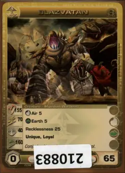 (210883) BLAZVATAN 155/70/40/160/65 (1 Max Stats) Ultra Rare Foil Chaotic Card - Image 1