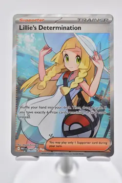 Pokemon Lillie's Determination 169/132 NM Mega Evolution Ultra Rare Holo Trainer - Image 1