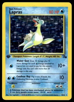 Pokemon TCG Fossil #10/62 Lapras (10) 1st Edition LP - Image 1