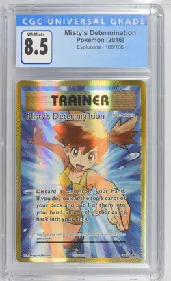 Misty's Determination Full Art Pokemon Evolutions 108/108 CGC 8.5 NM/Mint+ - Image 1