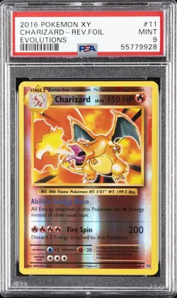 2016 POKEMON XY EVOLUTIONS #11 CHARIZARD-REVERSE FOIL PSA 9 - Image 1
