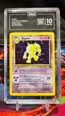 1999 Pokemon *Pop 1* TAG 10 Hypno Holo Fossil #8/62 Unlimited - Image 3