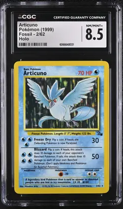 CGC 8.5 Articuno 1999 Fossil 2/62 Holo Pokemon Card - Image 1