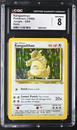 CGC 8 Kangaskhan 1999 Jungle 5/64 Holo Pokemon Card - Image 1