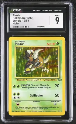 CGC 9 MINT Pinsir 1999 Jungle 9/64 Holo Pokemon Card - Image 1