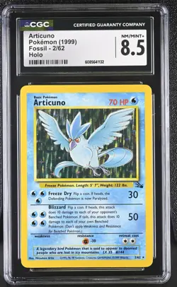CGC 8.5 Articuno 1999 Fossil 2/62 Holo Pokemon Card - Image 1