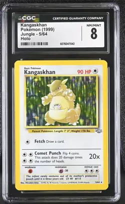 CGC 8 Kangaskhan 1999 Jungle 5/64 Holo Pokemon Card - Image 1