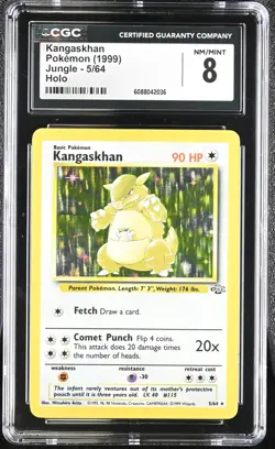 CGC 8 Kangaskhan 1999 Jungle 5/64 Holo Pokemon Card - Image 1