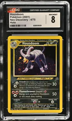 CGC 8 Houndoom 2001 Neo Discovery 4/75 Holo Pokemon Card - Image 1