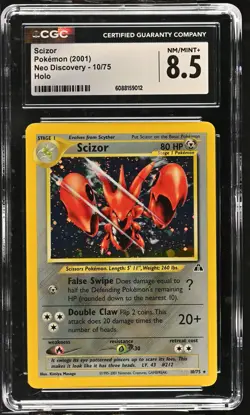 CGC 8.5 Scizor 2001 Neo Discovery 10/75 Holo Pokemon Card - Image 1