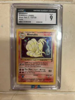 CGC 9 MINT Ninetales Base Set 2 13/130 Holo 2000 Pokemon Card psa - Image 1
