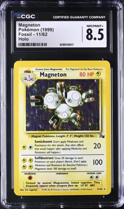 CGC 8.5 Magneton 1999 Fossil 11/62 Holo Pokemon Card NM/MINT+ psa - Image 1