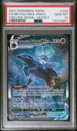 PSA 10 Pokemon Card Shadow Rider Calyrex VMAX 205/198 Chilling Reign Alt Art - Image 1