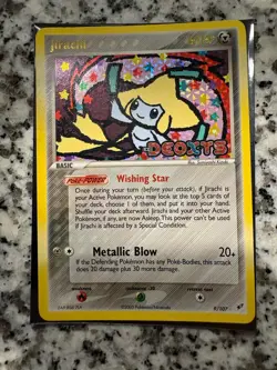 Pokemon TCG Jirachi EX Deoxys stamped Holo Card 9/107 Rare LP/MP - Image 1
