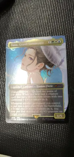 Yuna, Grand Summoner Promo 0001 Final Fantasy Mtg Borderless Foil Ffx - Image 2