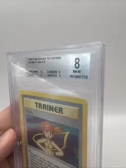 2000 POKEMON GYM HEROES 1ST ED #18 MISTY-HOLO BECKETT 8 NM-MT - Image 3