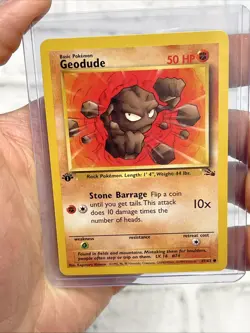 Pokemon TCG Geodude Fossil 47/62 1st Edition Common LP Pokemon Nintendo WOTC - Image 1