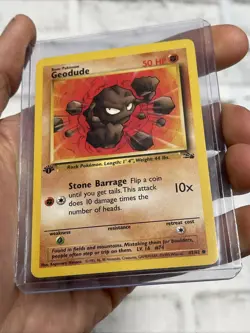 Pokemon TCG Geodude Fossil 47/62 1st Edition Common LP Pokemon Nintendo WOTC - Image 2