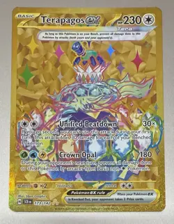 POKEMON TCG TERAPAGOS EX 173/142 GOLD RARE STELLAR CROWN MINT PACK TO SLEEVE - Image 1