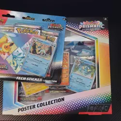 Pokemon TCG Scarlet & Violet Prismatic Evolutions Poster Tech Collection Sealed - Image 1